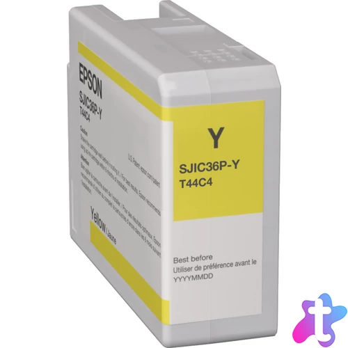 Epson SJIC36P(Y) C6500/C6000 Tintapatron Yellow 80ml