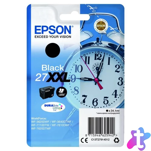 Epson T2791 Tintapatron Black 34,1ml No.27XXL