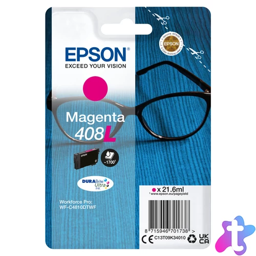 Epson T09K3 Tintapatron Magenta 21,6ml No.408L