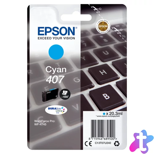 Epson T07U2 Tintapatron Cyan 20,3ml No.407