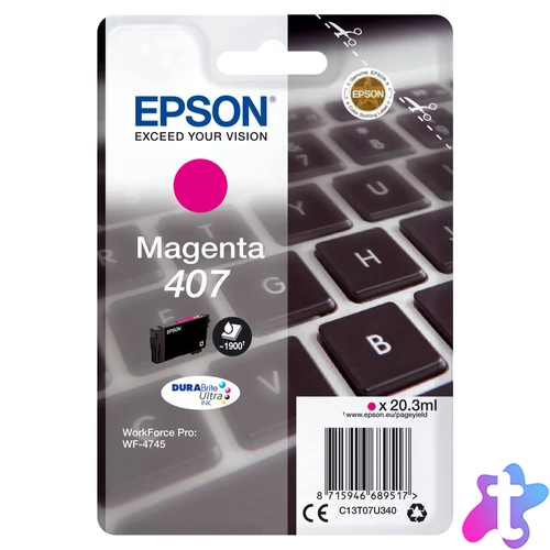 Epson T07U3 Tintapatron Magenta 20,3ml No.407