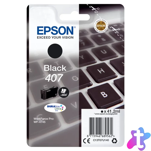 Epson T07U1 Tintapatron Black 41,2 ml No.407