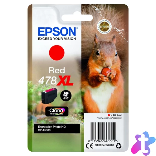 Epson T04F5 Tintapatron Red 10,2ml No.478XL