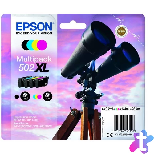 Epson T02W6 Tintapatron Multipack 28,4ml No.502XL