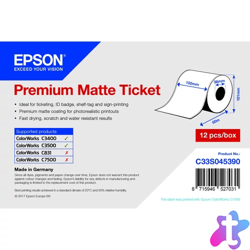 Epson prémium matt inkjet címke 102mm x 50m