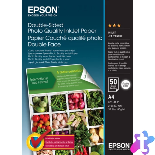 Epson kétoldalas fotópapír (A4, 50 lap, 120g)