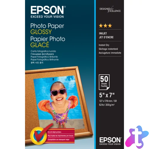 Epson fényes fotópapír (13x18, 50 lap, 200g)