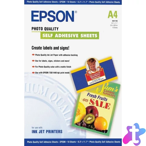 Epson öntapadós fotópapír (A4, 10 lap, 167g)
