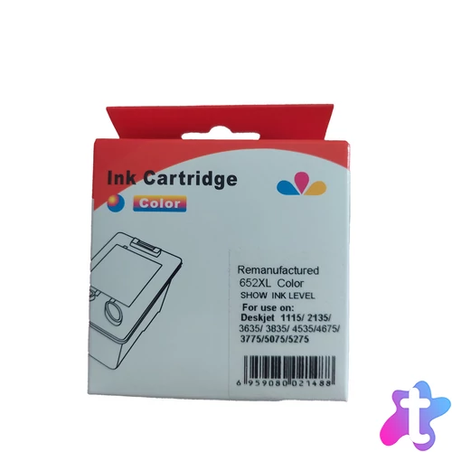 Utángyártott HP F6V24AE Tintapatron Color No.652 /FU/ WHITE BOX
