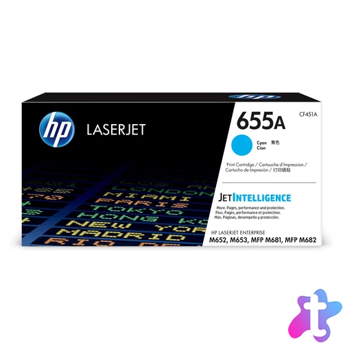 HP CF451A Toner Cyan 10.500 oldal kapacitás No.655A