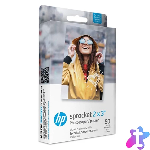 HP Sprocket 2x3 hüvelykes Zink fotópapír 50 lap
