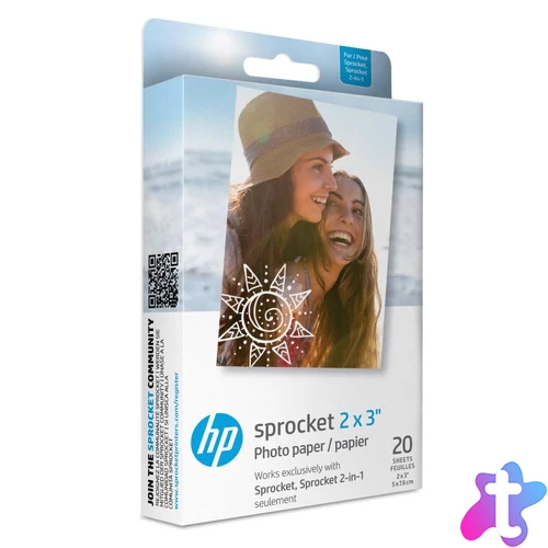 HP Sprocket 2x3 hüvelykes Zink fotópapír 20 lap