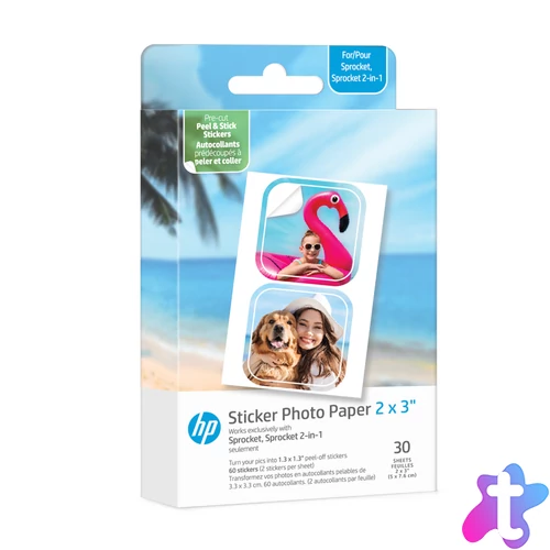 HP Sprocket előre kivágott matrica Zink 2x3 hüvelykes 30 lap
