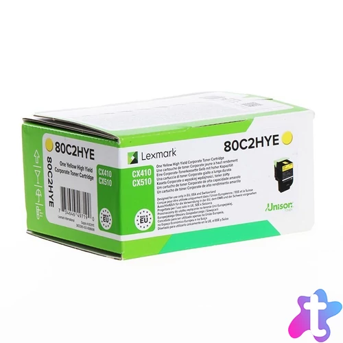 Lexmark CX410/510 High Corporate Toner Yellow 3K (Eredeti) 80C2HYE