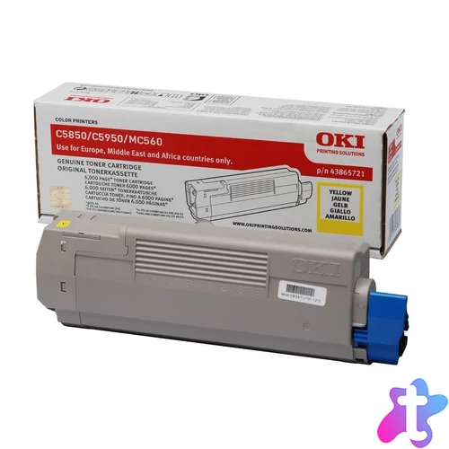 Oki C5850,5950 Toner Sárga 6000 oldalra