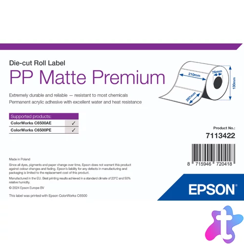 Epson 210mm X 297mm matt 184 címke