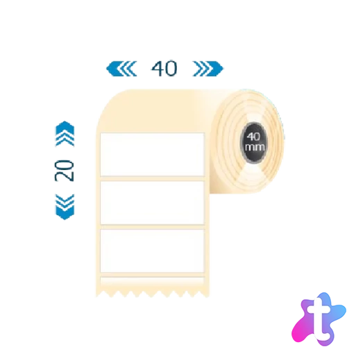 Tekercses THERMO címke 40x20mm 40/1500 Fehér