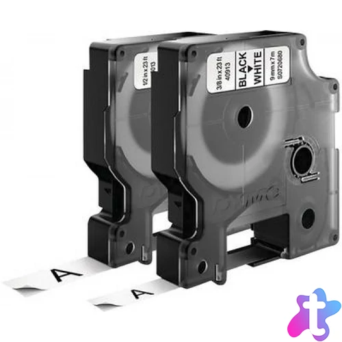 Utángyártott DYMO D1 40913 9mm x 7 m fehér-fekete #S0720680