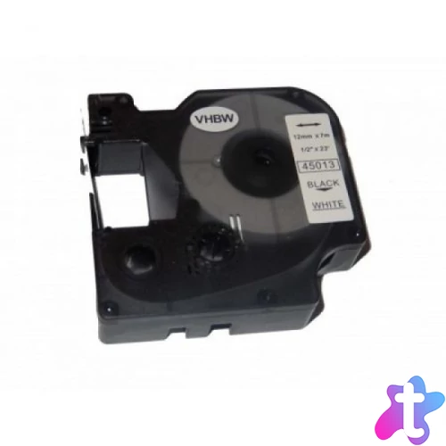 Utángyártott DYMO D1 kazetta 12mm x 7 m fehér-fekete 45013 #S0720530