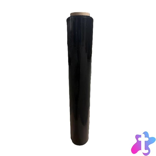 Kézi stretch fólia (Nyújtható, 23 mikron, Fekete), 109m, 1,15kg fólia, 1,5 kg/tekercs