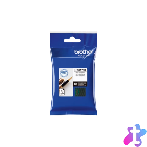 BROTHER Tintapatron LC3617BK, Nagy töltetű - 550 oldal, Fekete