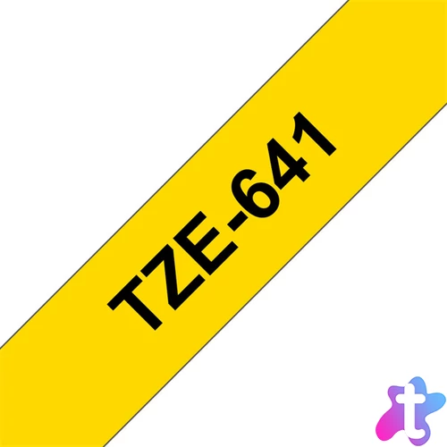 BROTHER szalag TZe-641, Sárga alapon Fekete, Laminált, 18mm  0.7", 8 méter