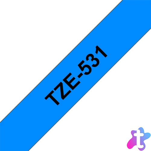 BROTHER szalag TZe-531, Kék alapon Fekete, Laminált, 12mm  0.47", 8 méter