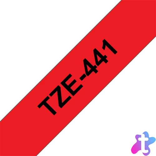 BROTHER szalag TZe-441, Piros alapon Fekete, Laminált, 18mm  0.7", 8 méter