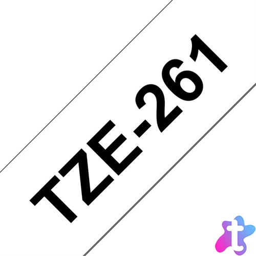 BROTHER szalag TZe-261, Fehér alapon Fekete, Laminált, 36mm  1.4", 8 méter