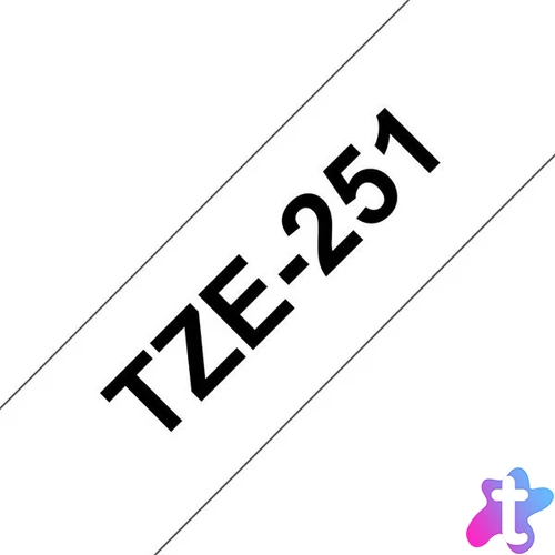BROTHER szalag TZe-251, Fehér alapon Fekete, Laminált, 24mm  0.94", 8 méter