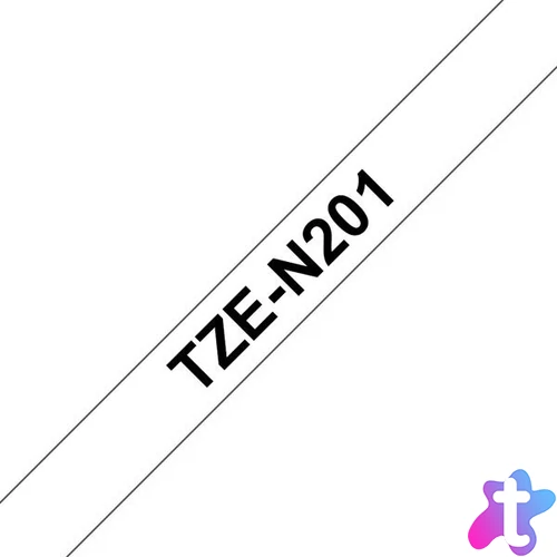 BROTHER szalag TZe-N201, Fehér alapon Fekete, Nem laminált, 3.5mm  0.13", 8 méter