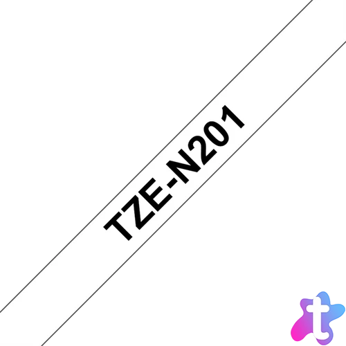 BROTHER szalag TZe-N201, Fehér alapon Fekete, Nem laminált, 3.5mm  0.13", 8 méter