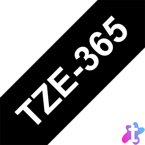 BROTHER szalag TZe-365, Fekete alapon Fehér, Laminált, 36mm  1.4", 8 méter