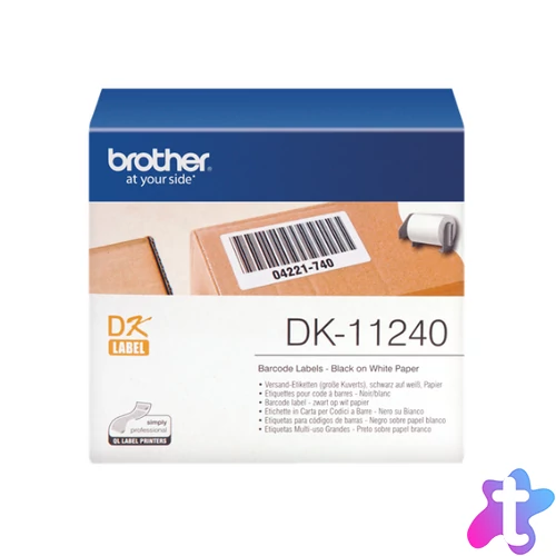 BROTHER Etikett címke DK-11240, 102mm x 51mm, Elővágott (stancolt), Fehér alapon fekete, 600 db