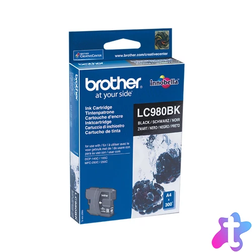 BROTHER Tintapatron LC980BK, 300 oldal, Fekete
