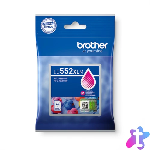 BROTHER Tintapatron LC552XLM,  Szuper nagy töltetű - 1500 oldal, Magenta