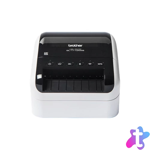 BROTHER Címkenyomtató QL1110NWBC, asztali, thermál,  110mm/mp, USB/BT/LAN/Wifi, 300dpi, kijelző, DK címke