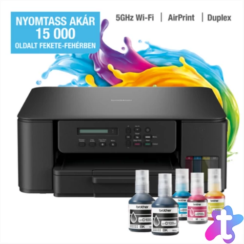 BROTHER Tintasugaras MFP NY/M/S DCP-T530W, A4, színes, 16 lap/perc, WiFi/USB, 6000x1200dpi, duplex, 128MB