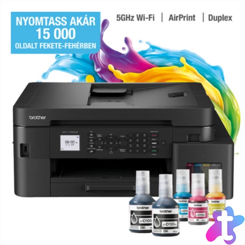 BROTHER Tintasugaras MFP NY/M/S/F, MFC-T930W, A4, színes, 13 lap/perc, WiFi/USB/LAN, 6000x1200dpi, ADF, duplex, 128MB