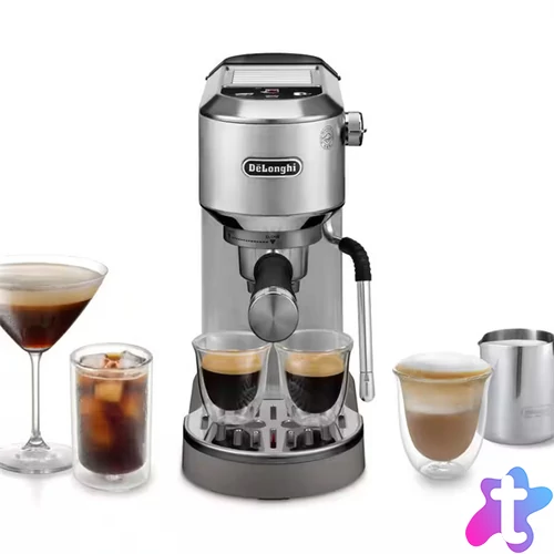 DELONGHI EC890.M Dedica Duo manuális eszpresszó kávéfőző, tartály: 1,1 l, 1450W, Ezüst