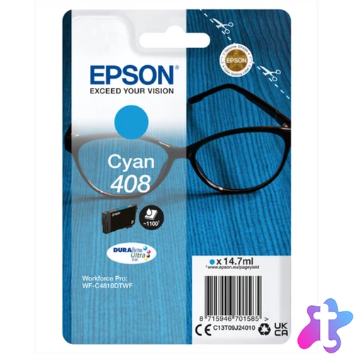 EPSON Tintapatron DURABrite Ultra tinta / Spectacles – 408/408L (Standard, Cyan)