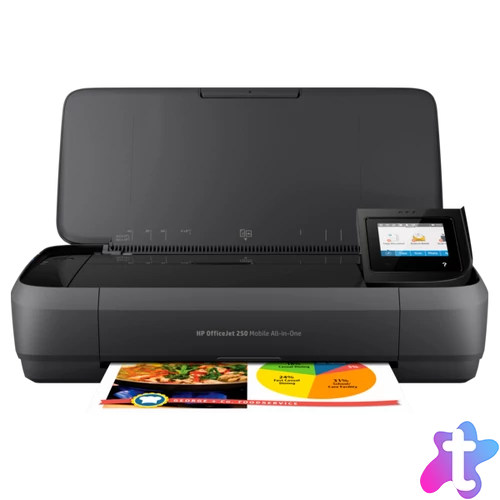 HP Tintasugaras MFP NY/M/S Officejet 250 mobil, USB/Wi-Fi, A4, 10lap/perc(FF;ISO), Hordozható, Akku