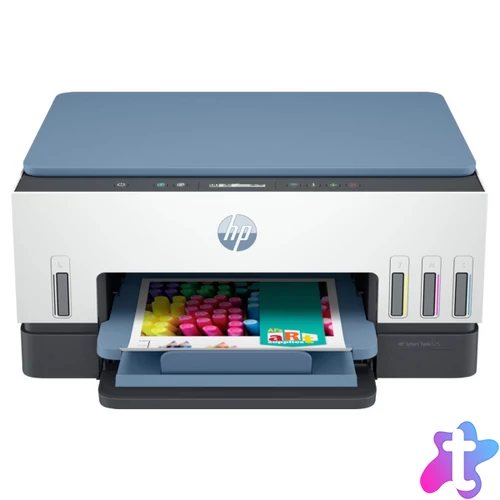 HP Tintasugaras MFP NY/M/S Smart Tank 675 tintatartályos multifunkciós nyomtató, USB/Wlan A4 12lap/perc(ISO), Duplex,kék