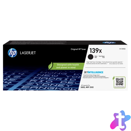 HP Toner (139X) W1390X fekete 4000/oldal LJ3002/3102