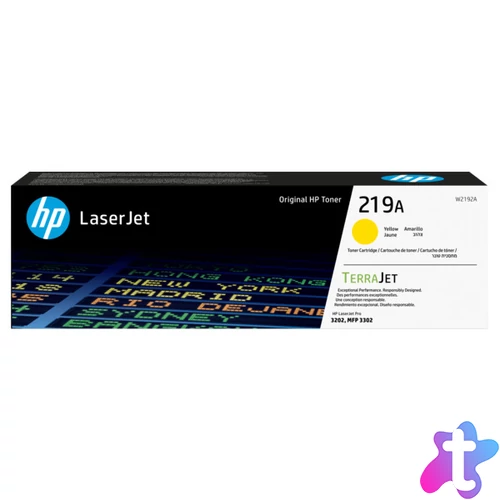 HP Toner (219A) W2192A sárga 1200/oldal 3302/3202