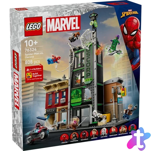 LEGO® | Marvel Pókember vs. Oscorp, szuperhős építőkészlet gyerekeknek 76324