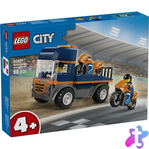LEGO® City Motorszállító jármű és 2 minifigura 60491