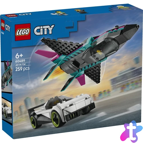 LEGO® City Repülő vs. autó – Játékautók és repülőgép játékkészlet 60489