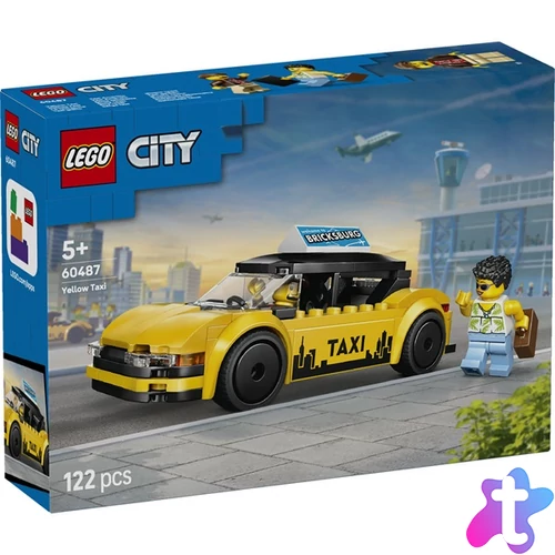 LEGO® City Sárga taxi – Modellautókészlet 2 minifigurával 60487