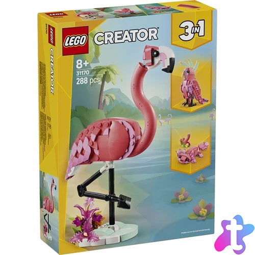 LEGO® Creator 3 az 1-ben Vadállatok: rózsaszín flamingó, állatos játékkészlet 31170